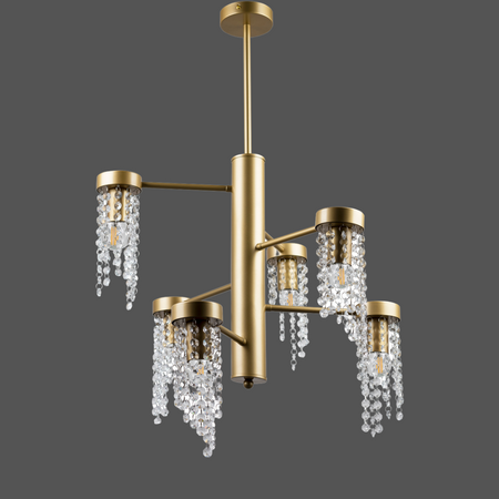 Decke Hängelampe 6x E27 Gold Gea Sanico Goldlux