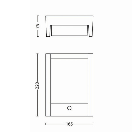 ARBOR IR myGarden LED-Gartenwandleuchte 6W 2700K IP44 mit Bewegungssensor rechteckig Anthrazit PHILIPS