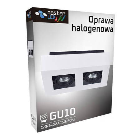 Anbauleuchte HALOGEN Beweglich 2x GU10 Rechteckig Weiß 85mm NEMO