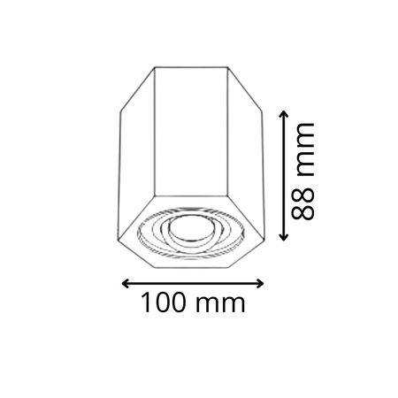 Sechseckige GU10-LED-Deckenleuchte beweglich weiß SPOT für die Deckenmontage