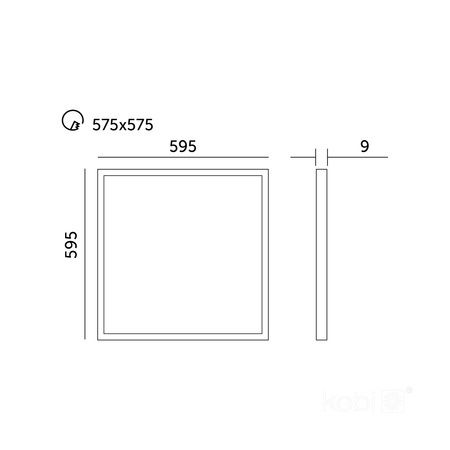 LED-Oberflächenpanel 36W 4320lm 4000K 120° Neutral Coffer Weiß 60x60cm Nelio Kobi