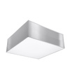 LED-Deckenleuchte Deckenaufbauleuchten HORUS E27 Quadratische Leuchte 25cm Grau SOLLUX