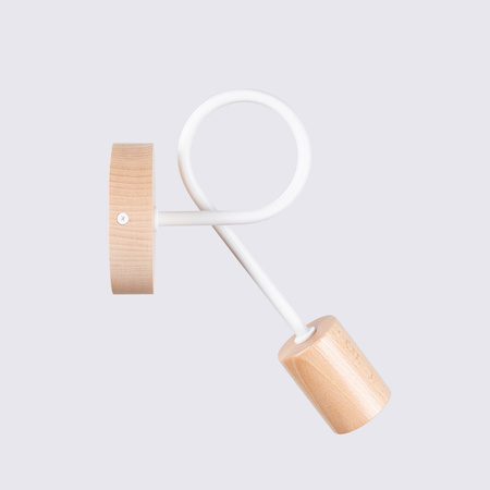 Wandleuchte E27 Naturholz Weiß Ember Peach Puff SL.1473 Sollux