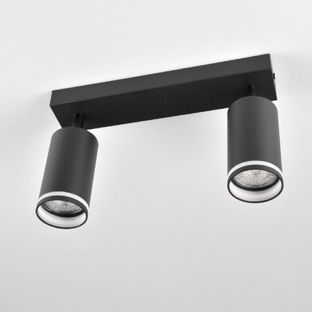 Wand- und Deckenstrahler 2x GU10 Schwarz PARIS Sanico Goldlux