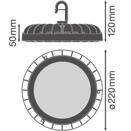 LED-Industrieleuchte 133W 16000lm 6500K Cold Black IP65 IK06 High Bay Compact Ledvance