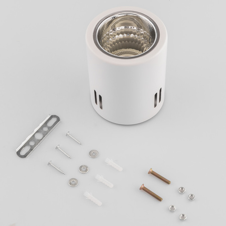 Aufbauleuchte E27, Aufbauspot Runde Tube Weiß Fest APUS 10 LUMILED