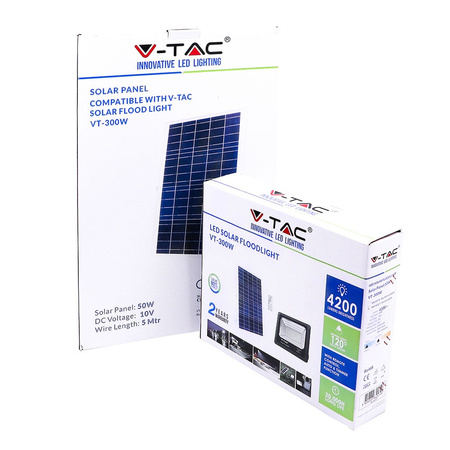 LED Fluter 50W 6000K IP65 + Solarpanel Mit Fernbedienung VT-300W V-TAC