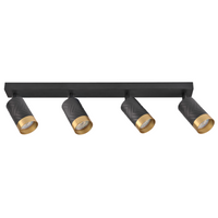 Wand- & Deckenstrahler 4x GU10 Schwarz Gold ARRAS Sanico Goldlux