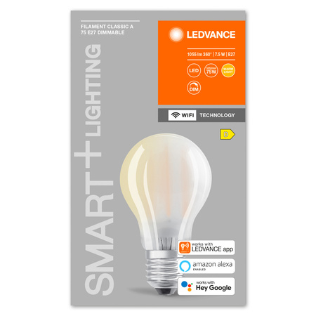 E27 A67 LED Lampe 7,5 W = 75 W, 2700 K, warm, 1055 lm, 300 °, LEDVANCE SMART+ WIFI-Filament, dimmbar