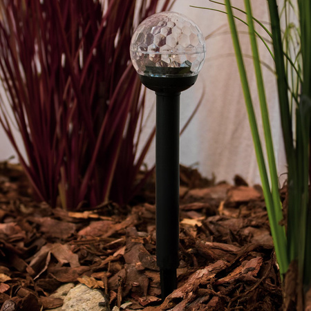 Solar-Gartenlampe LED-Nietenkugel RGB IP44 34 cm Dämmerungssensor