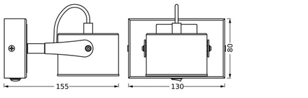 LED-Wand- Decken- Wand- Wand- Lampe Anbauleuchte 5.8W 185lm CCT Dekorative Silber Spot Jupiter Ledvance