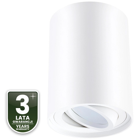 Halogen-Aufbauleuchte, Aufbauspot 84mm Runde Tube Weiß AMAT-M+LED GU10 6W warm LUMILED