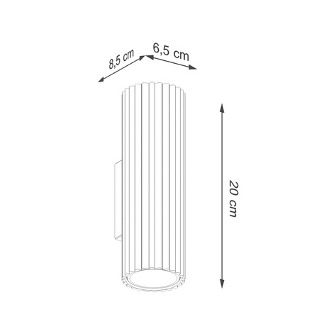 Wandleuchte Wandleuchte Reflektor Tuba Spot 2x GU10 Ockerrot Carbon Deep Space SL.1655 Sollux