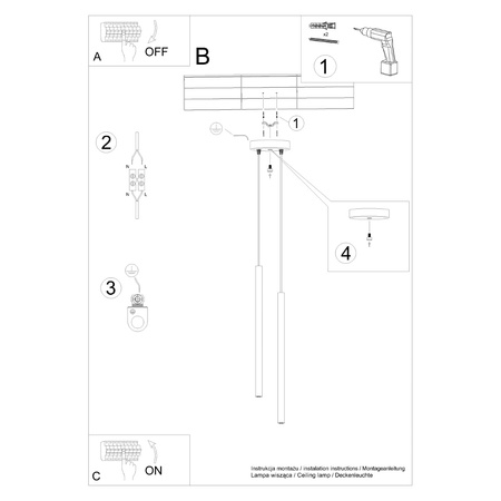 Decke Hängelampe Tuba Spot 2x G9 Ocker Rot Pastelo Ozean Grün SL.1525 Sollux
