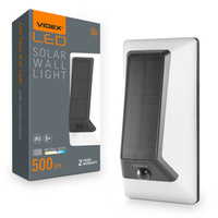 Flutlicht Solarlampe mit Sensor 500lm 5000K Neutral 120° 3.2V IP54 IK07 Aufputz Weiß VIDEX