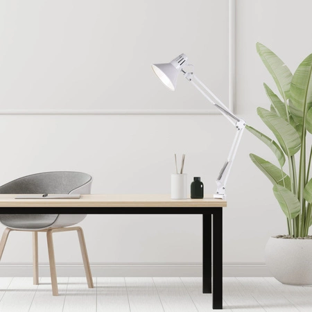 Schreibtischlampe E27 Weiß Arbeiter Sanico Goldlux