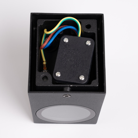 Wandleuchte Außen GU10, Garten-Wandleuchte Schwarz Quadratisch ALLIUM LUMILED