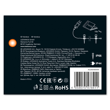 LED dekorative Lichtpunkte 6W 3000K warm ENDURA GARDEN 9 Dot LEDVANCE