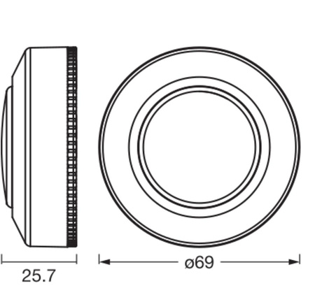 LED-Deckenleuchte Portable 0.68W 40lm 3000K Warm Surface Mounted Weiß 6.9cm Dot-It Ledvance