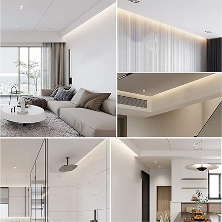 Aluminiumprofil für LED Black Corner 2m mit Milky Dome und Ecolight Endkappen