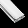 Anodisiertes Aluminium LED-Profil KM24 mit Milchglasabdeckung und Endkappen, 2m Silber LUMILED
