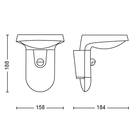 Solar-Gartenlampe LED-Wandleuchte TYLA IR 1,2W 3000K IP44 mit Bewegungs- und Dämmerungssensor Anthrazit PHILIPS