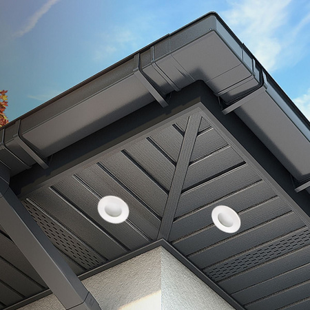 Set HALOGEN Hermetische Badezimmerleuchte PODBITKA AQUS Weiß IP44 + LED GU10 6W Neutrale Farbe