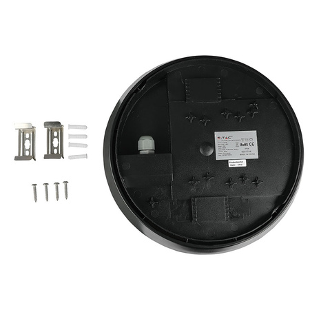 LED Deckenaufbauleuchten Deckenleuchte 12W 3000K 840lm IP66 Rund mit Mikrowellensensor Schwarz VT-8008 V-TAC