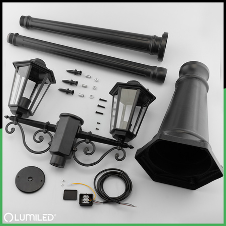 Gartenleuchte E27, Dekorative Außenlaterne 200cm BELLIS LUMILED