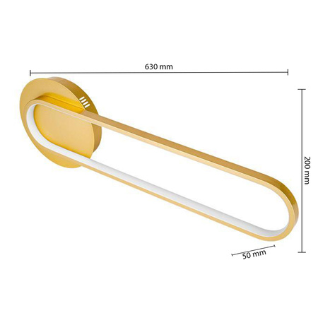 LED-Wandleuchte Dekorativ 18W 1900lm 4000K 120° Gold 63cm Goldimo Masterled