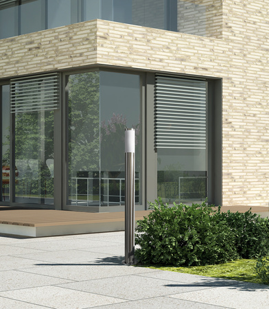 Gartenlampe LED-Mast E27 NIEDRIGES SATINROHR 45 cm