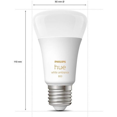 2PAK LED-Glühbirne E27 A60 6W CCT PHILIPS HUE White & Ambiance Bluetooth Zigbee