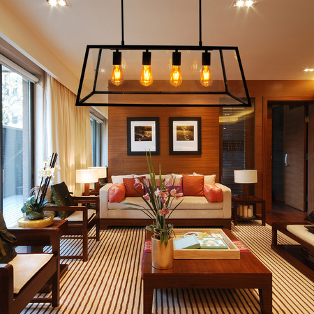 IL MIO FINLAND Kronleuchter Hänge-Deckenleuchte 4xE27 Schwarz - GOLDLUX (Polux)