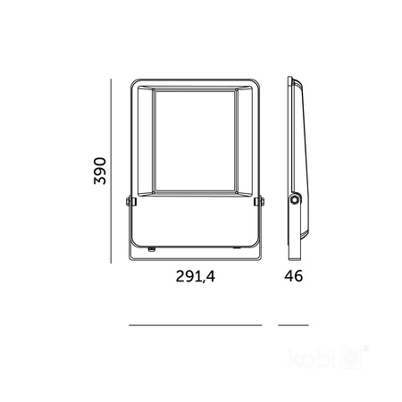 LED-Außenstrahler Garten 200W 26000lm 4000K Neutral 120° IP65 IK06 Schwarz Seul Kobi