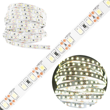 LED-Strip, LED-Streifen 12V 48W 600LED 2835 8mm 5m kalt LUMILED