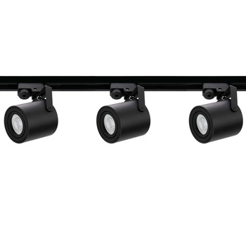 Beleuchtung Stromschienen Kit 1.5m +3x LED Stromschienen Reflektor Lampe GU10 Schwarz Matt