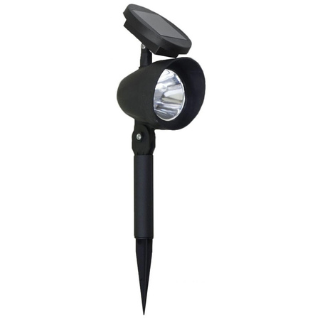 Solar-Gartenlampe LED-Richtungsscheinwerfer mit Dämmerungssensor Schwarz IP44