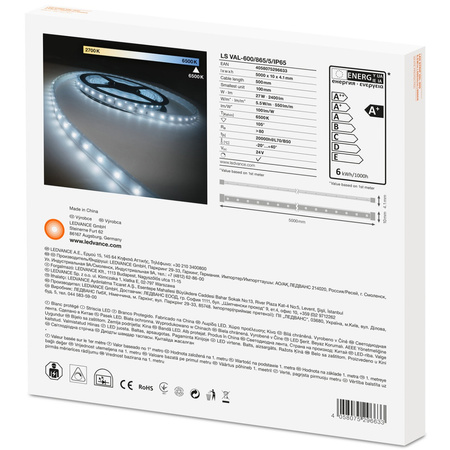 LED-Streifen 24V 27W 300LED Kalt IP65 5m Ledvance