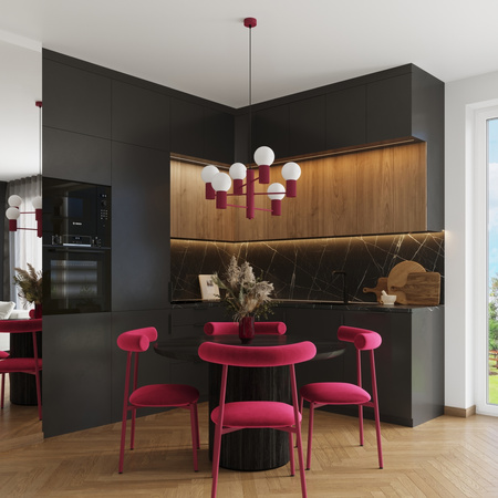 Kronleuchter Pendelleuchte 6x G9 Aluminium Burgund Halo French Sky SL.1837 Sollux