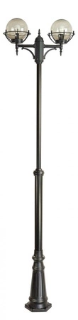 Outdoor-Gartenlampenmast LATERNE E27 Kugeln mit Korb 200 OGMWN 2 KPO 180-280cm schwarz Su-Ma