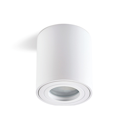 Aufputz-HALOGEN-Wasserdichtes Aluminium-SPOT-TUBE 95 mm IP44 Weiß AQUARIUS RUND Kobi