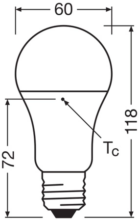 LED-Lampe A60 E27 13W = 100W 1521lm 3000K Warm 180° Klassisch Ledvance