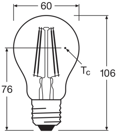 LED Lampen A60 E27 7W = 60W 806lm 2700K Warmweiß FILAMENT DIMMABLE LEDVANCE