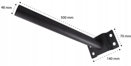 SOLAR Straßenlampenhalterung 41CM PIPE ?48mm Masterled Schwarz
