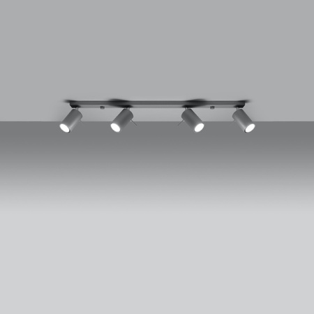 Anbauleuchte RING 4L 4xGU10 Reflektor Halogen Beweglich Minimalistisch Grau SOLLUX