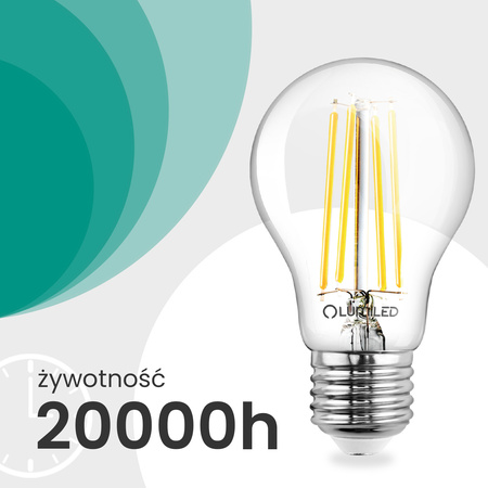 6x LED-Lampe E27 A60 3,8W 840lm = 60W 4000K neutralweiß 360° Filament Energieklasse A LUMILED