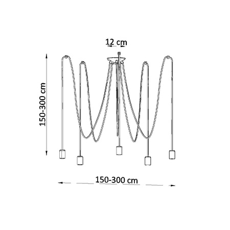 EDISON 5xE27 Spider Kronleuchter Hängeleuchte Deckenleuchte Loft Schwarz SOLLUX