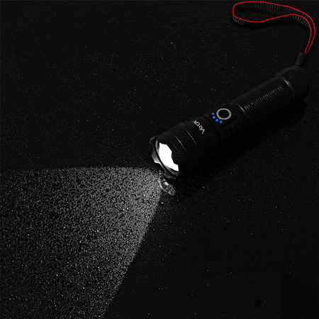 Wiederaufladbare taktische LED-Taschenlampe 600lm 10W Leistungsstarke ZOOM POWERBANK VA0179 VAYOX