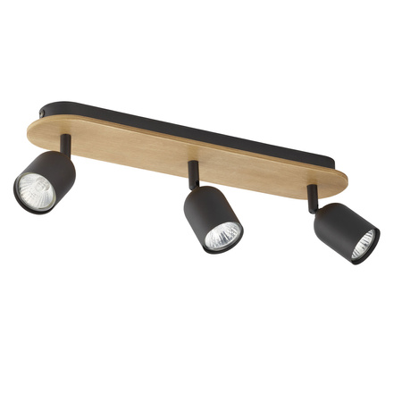 TOP WOOD Spot Schwarz Klassische Deckenleuchte aus Holz 3xGU10 3292 TK Lighting