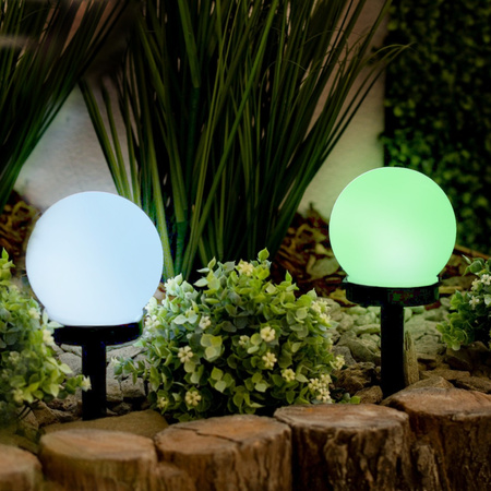 LUMILED LED Solar Gartenlampe ATRIS Driven White Ball 10cm RGB